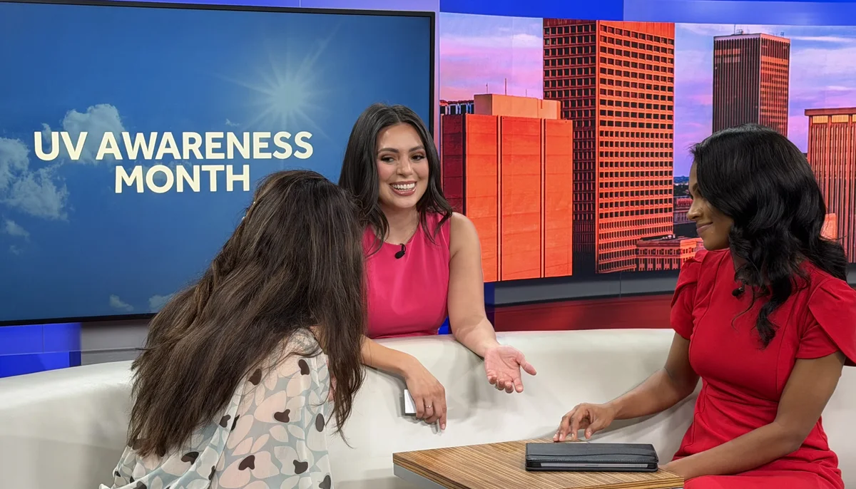 Natasha Simonson and a KOCO 5 host in conversation.